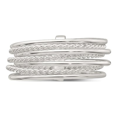 Sterling Silver 7.2mm Twisted Multi-Band – view 4