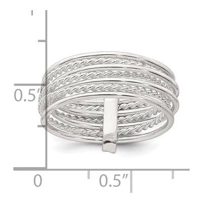 Sterling Silver 7.2mm Twisted Multi-Band – view 5