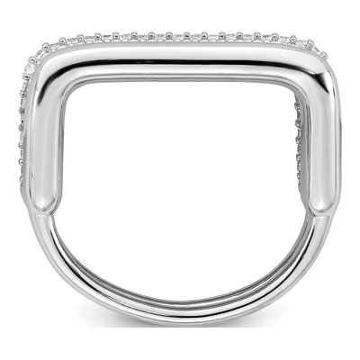 Sterling Silver Pave CZ Square Two-Ring Set – view 2