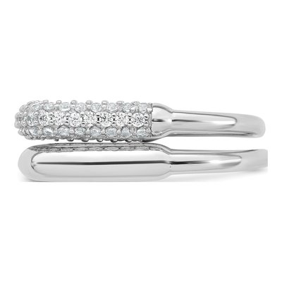 Sterling Silver Pave CZ Square Two-Ring Set – view 3