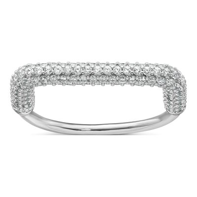 Sterling Silver Pave CZ Square Two-Ring Set – view 5