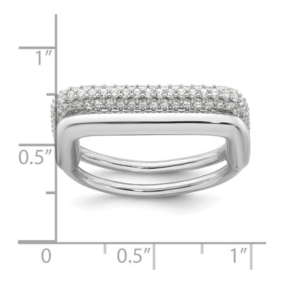Sterling Silver Pave CZ Square Two-Ring Set – view 7