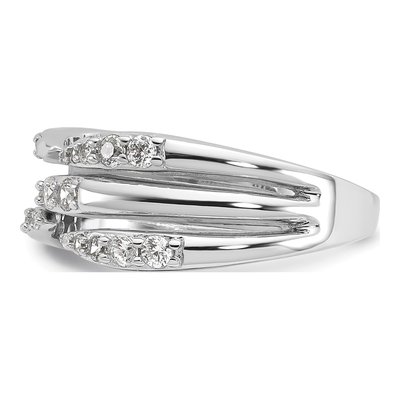 Sterling Silver CZ Multi-Row Ring – view 3