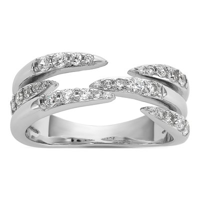 Sterling Silver CZ Multi-Row Ring