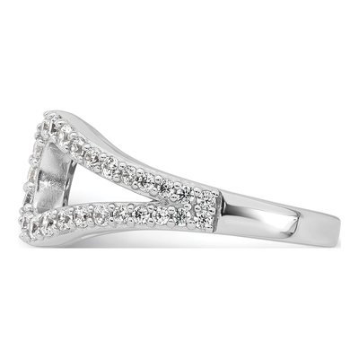 Sterling Silver CZ Open Top Ring – view 4