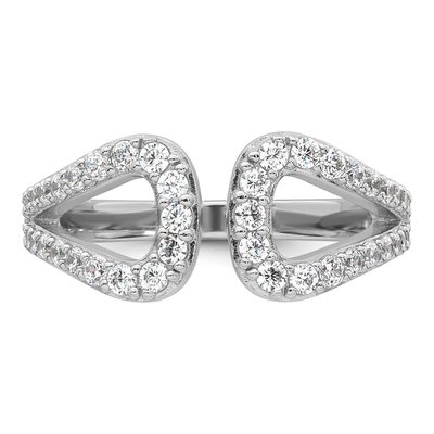 Sterling Silver CZ Open Top Ring – view 5