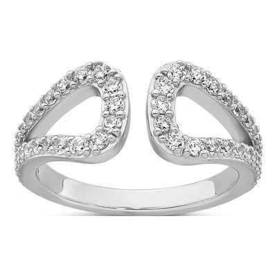 Sterling Silver CZ Open Top Ring