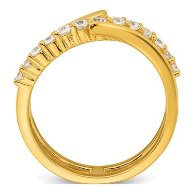 Gold-Plated Sterling Silver CZ Bypass Ring – view 3