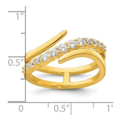Gold-Plated Sterling Silver CZ Bypass Ring – view 6