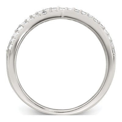 Sterling Silver CZ Crossed Ring – view 3