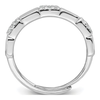 Sterling Silver CZ Pave Squares Ring – view 3