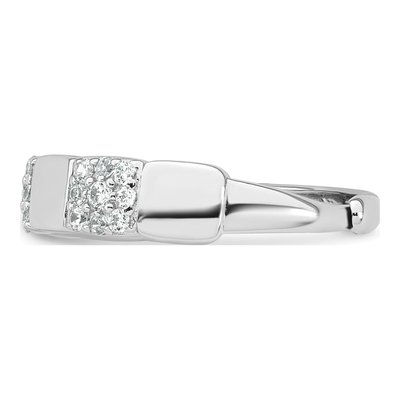 Sterling Silver CZ Pave Squares Ring – view 4