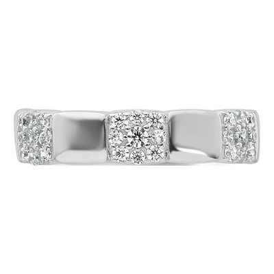 Sterling Silver CZ Pave Squares Ring – view 5