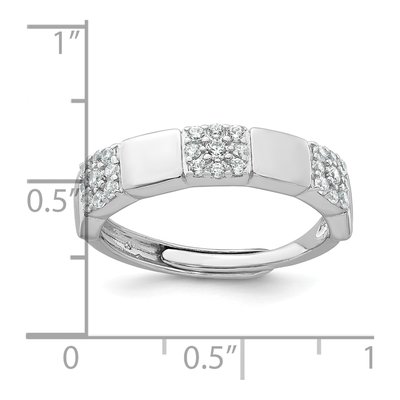Sterling Silver CZ Pave Squares Ring – view 6