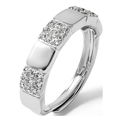 Sterling Silver CZ Pave Squares Ring – view 8