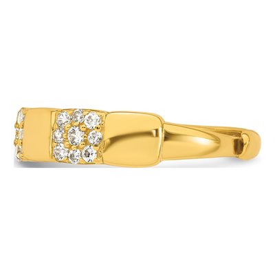 Gold-Plated Sterling Silver CZ Adjustable Squares Ring – view 4