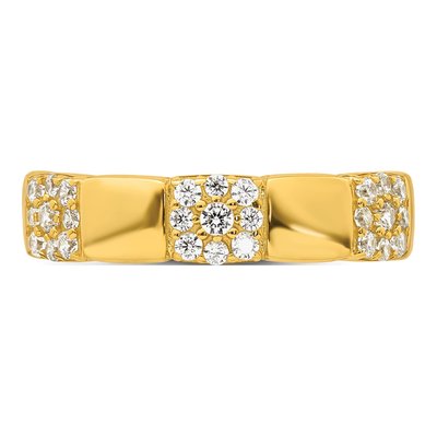 Gold-Plated Sterling Silver CZ Adjustable Squares Ring – view 5