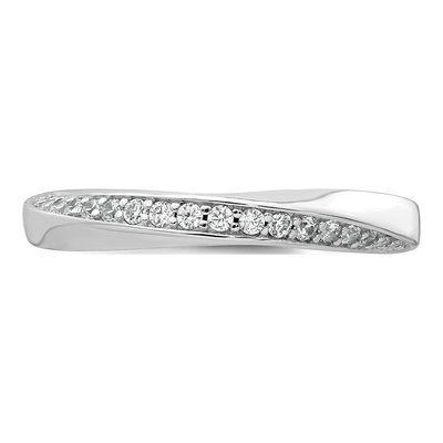 Sterling Silver CZ Twisted Ring – view 5