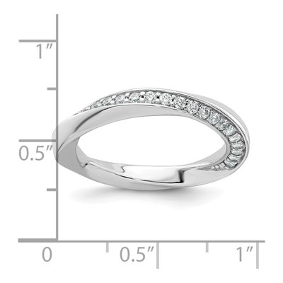 Sterling Silver CZ Twisted Ring – view 6