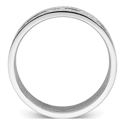 Sterling Silver CZ Hammered Ring – view 3