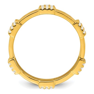 Gold-Plated Sterling Silver CZ 3-Row Eternity Ring – view 3