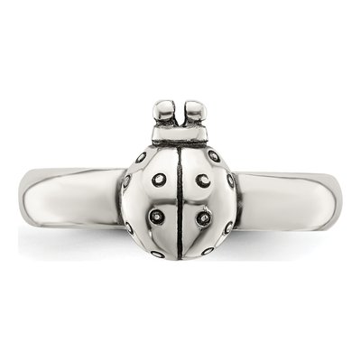 Sterling Silver Antiqued Ladybug Toe Ring – view 6