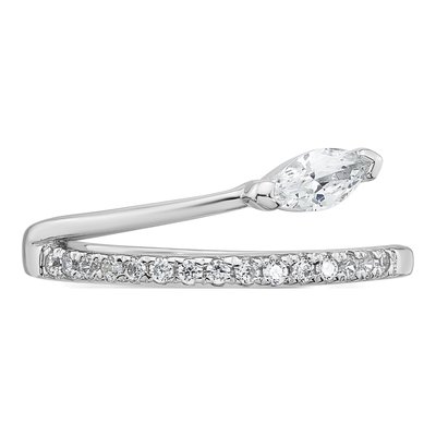 Sterling Silver CZ Marquise Round Ring – view 5