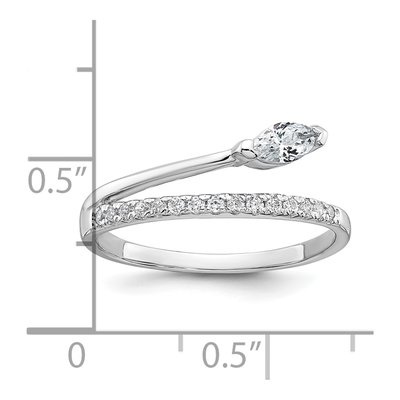Sterling Silver CZ Marquise Round Ring – view 6