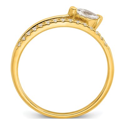 Gold-Plated Sterling Silver CZ Marquise Ring – view 2