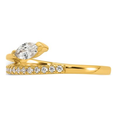 Gold-Plated Sterling Silver CZ Marquise Ring – view 3