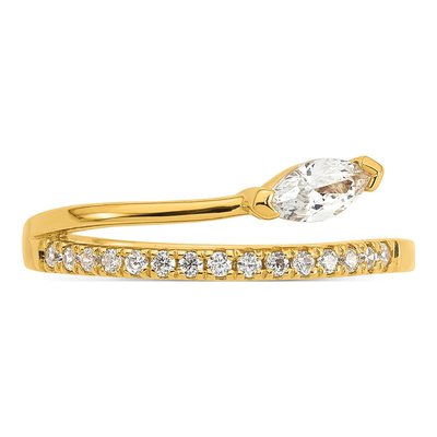 Gold-Plated Sterling Silver CZ Marquise Ring – view 4