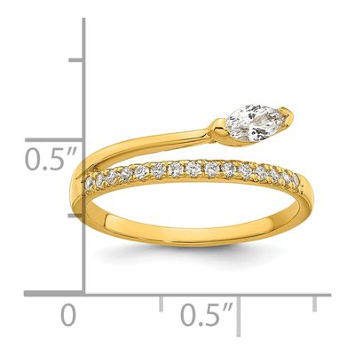 Gold-Plated Sterling Silver CZ Marquise Ring – view 5