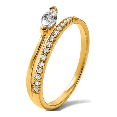 Gold-Plated Sterling Silver CZ Marquise Ring – view 7