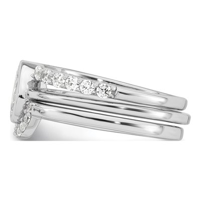 Sterling Silver CZ Three-Ring Set, Size 6 – view 4