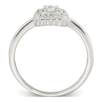 Sterling Silver CZ Cushion Halo Ring – view 3