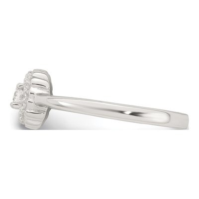 Sterling Silver CZ Cushion Halo Ring – view 4