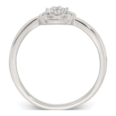 Sterling Silver CZ Flower Ring – view 3