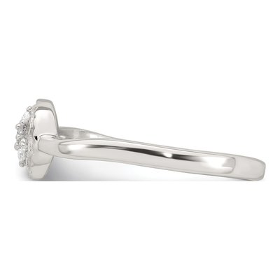 Sterling Silver CZ Flower Ring – view 4