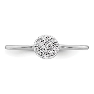 Sterling Silver CZ Pave Circle Ring – view 5