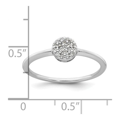 Sterling Silver CZ Pave Circle Ring – view 6