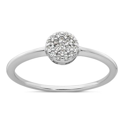 Sterling Silver CZ Pave Circle Ring