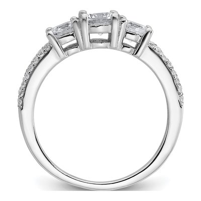 Sterling Silver CZ Three Ring – view 3