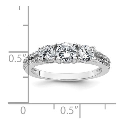 Sterling Silver CZ Three Ring – view 6