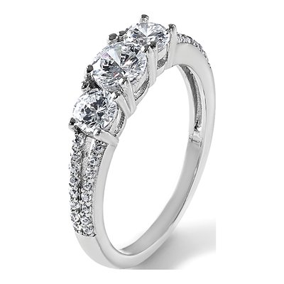 Sterling Silver CZ Three Ring – view 8