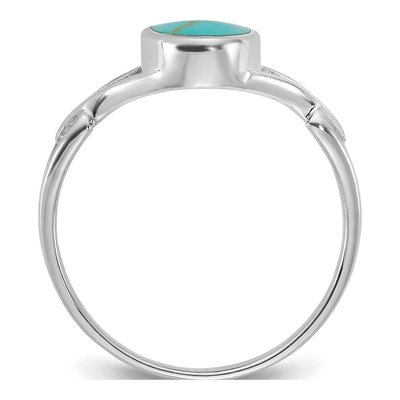 Sterling Silver Reconstituted Turquoise Ring – view 2