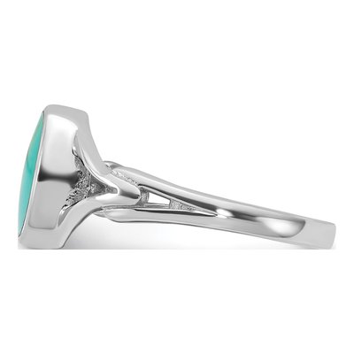 Sterling Silver Reconstituted Turquoise Ring – view 3