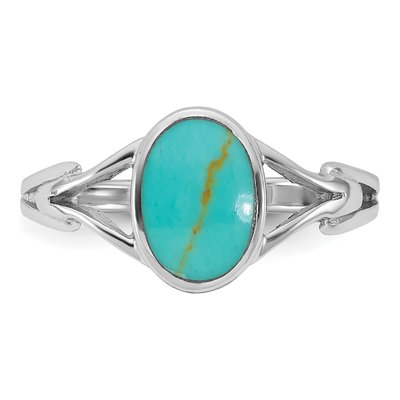 Sterling Silver Reconstituted Turquoise Ring – view 4