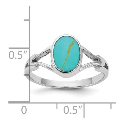 Sterling Silver Reconstituted Turquoise Ring – view 5