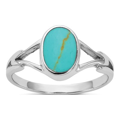 Sterling Silver Reconstituted Turquoise Ring