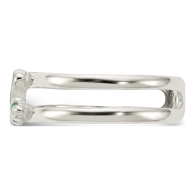 Sterling Silver Green Enamel Frog Toe Ring – view 5
